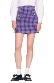 sandro Clarinette Check Miniskirt at Nordstrom