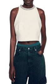 sandro Dorine Sleeveless Crop Top at Nordstrom