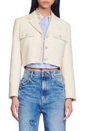 sandro Edma Tweed Crop Blazer at Nordstrom