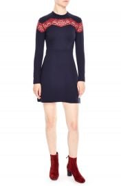 sandro Jaisy Lace Inset A-Line Dress at Nordstrom