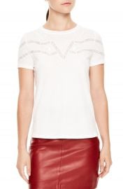 sandro Lace Trim Crewneck Tee at Nordstrom