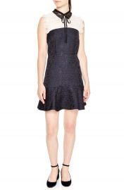 sandro Lace Yoke Jacquard A-Line Dress at Nordstrom