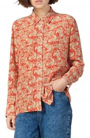 sandro Lanni Paisley Silk Shirt   Nordstrom at Nordstrom