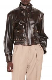 sandro Leather Bomber Jacket   Nordstrom at Nordstrom