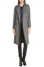 sandro Long Plaid Coat at Nordstrom