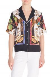 sandro Maxence Scarf Print Pajama Shirt   Nordstrom at Nordstrom