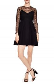 sandro Noir Illusion Lace Mini Dress at Nordstrom