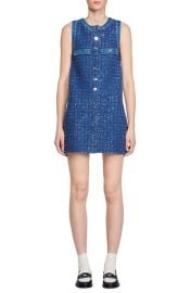 sandro Palmare Sequin Tweed Shift Minidress at Nordstrom