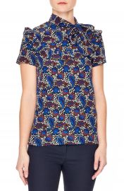 sandro Poe Paisley Silk Blouse at Nordstrom