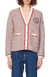 sandro Rizee Tweed Cardigan in Blue  at Nordstrom