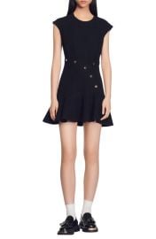 sandro Ross Button A-Line Knit Minidress at Nordstrom