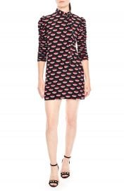 sandro Ruched Sleeve Tattoo Print Dress at Nordstrom