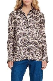 sandro Summer Floral Silk Blouse at Nordstrom