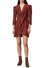 sandro Vera V-Neck Tulip Hem Minidress   Nordstrom at Nordstrom