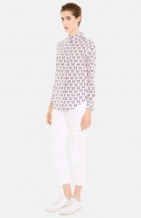 sandro and39Chatand39 Cat Print Silk Shirt at Nordstrom