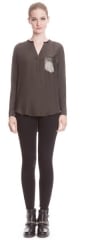 sandro and39Eldoradoand39 Pocket Silk Blouse at Nordstrom