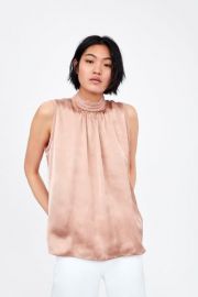 satin blouse zara at Zara