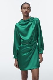 satin effect dress at Zara