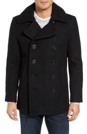 schott Slim Fit Wool Blend Peacoat at Nordstrom