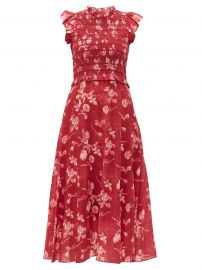 sea Monet shirred floral-print cotton midi dress at Matches