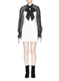 self-portrait   Monochrome scarf neck lace cady mini dress   Lane Crawford - Shop Designer Brands Online at Lane Crawford