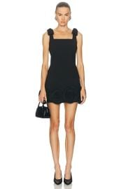 self-portrait Crepe 3d Flower Mini Dress in Black FWRD at FWRD