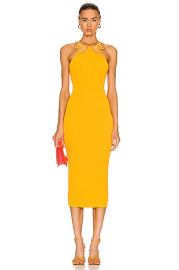 self-portrait Inserted Lace Knit Dress in Canary Yellow  FWRD at Forward