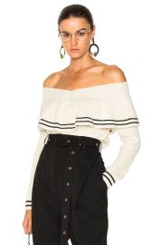 self portrait striped off shoulder sweater at Forward