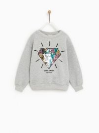 sequin diamond sweatshirt at Zara