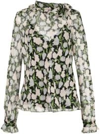 sheer floral blouse at Farfetch