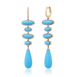 sheyl lowe One of a Kind Turquoise Drop Earrings with Diamond Frame at Milestones