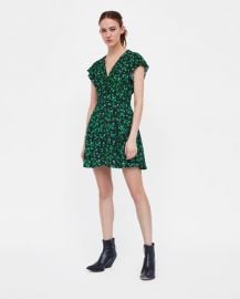 short floral print dress at Zara