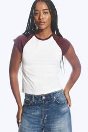 short-sleeved raglan t-shirt - WhiteBurgundy Weekday WW at Weekday