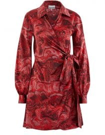 silk wrap dress ganni at 24S