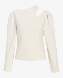 skimming ponte puff sleeve cutout top at Express