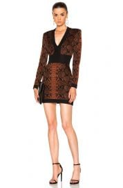 snake print dress balmain at Forward