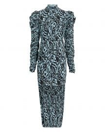 solace london MARNE ZEBRA-PRINTED PLISS DRESs at Intermix