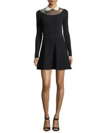 WornOnTV: Sara’s black embroidered neck line knit dress on The View ...