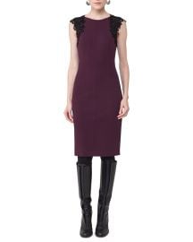 Lace-Trim Cap-Sleeve Dress at Neiman Marcus