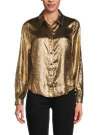 stellah Metallic Long-Sleeve Shirt at Saks Off 5th