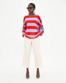 striped knotted t-shirt at Zara