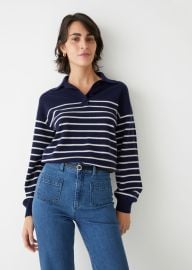 striped polo knit sweater at & Other Stories