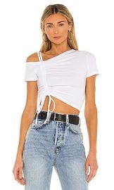 superdown Kylie Ruched Front Top in White at Revolve