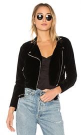 superdown Malaya Velvet Moto Jacket in Black from Revolve com at Revolve