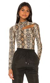 superdown Polina Cutout Top in Brown Snake from Revolve com at Revolve