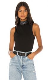 superdown Rochelle Studded Bodysuit in Black from Revolve com at Revolve