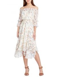 tahari asl Off-the-Shoulder Floral Ruffle Dress at Lord & Taylor