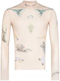 tattoo print mock neck top at Farfetch