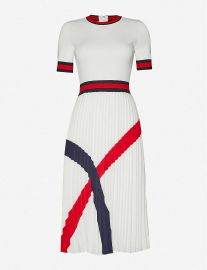 ted baker Round neck stretch-woven midi dress at Selfridges