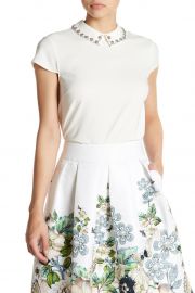 ted baker Tillda Embellished Cap Sleeve Top at Nordstrom Rack